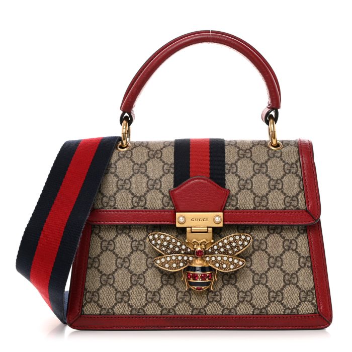 Gucci  GG Supreme Monogram Small Queen Margaret Top Handle Bag Red