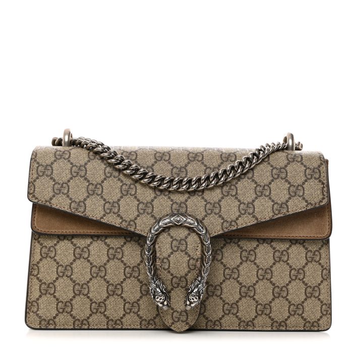 Gucci  GG Supreme Monogram Small Dionysus Shoulder Bag Taupe