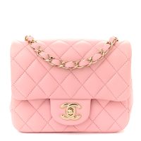 Chanel  Lambskin Quilted Mini Square Flap Light Pink