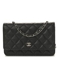 Chanel  Caviar Quilted Wallet on Chain WOC Black