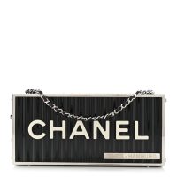 Chanel  Resin Enamel CC Shopping Container Signature Minaudiere Clutch Black White