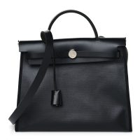 Hermes  Toile H Berline Vache Hunter Herbag Zip PM 31 Black