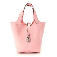 Hermes  Taurillon Clemence Picotin Lock 18 PM Rose Sakura