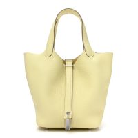 Hermes  Taurillon Clemence Picotin Lock 18 PM Jaune Milton