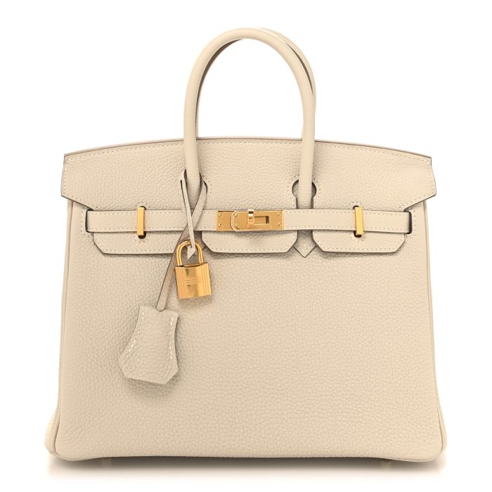 Hermes  Togo Birkin 25 Craie