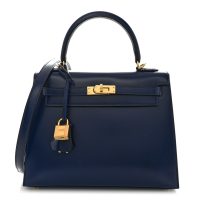 Hermes  Box Kelly Sellier 25 Bleu Saphir