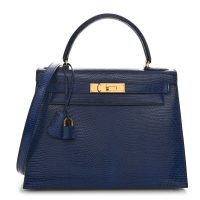 Hermes  Lizard Kelly Sellier 28 Bleu Saphir