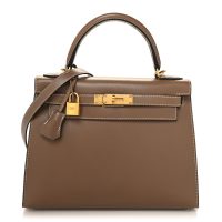 Hermes  Tadelakt Kelly Sellier 28 Etoupe