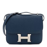 Hermes  Chevre Mysore Verso Constance 18 Deep Bleu Vert Verone