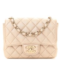 Chanel  Metallic Lambskin Quilted Mini Square Flap Gold