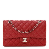 Chanel  Caviar Quilted Medium Double Flap Red