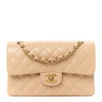 Chanel  Caviar Quilted Small Double Flap Beige