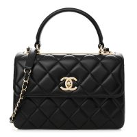 Chanel  Lambskin Quilted Small Trendy CC Dual Handle Flap Bag Black