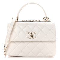 Chanel  Lambskin Quilted Small Trendy Chain CC Flap Dual Handle Bag White