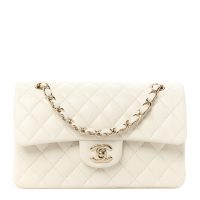 Chanel  Caviar Quilted Small Double Flap White