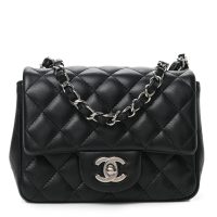 Chanel  Lambskin Quilted Mini Square Flap Black