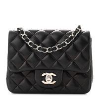 Chanel  Lambskin Quilted Mini Square Flap Black