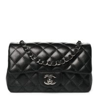 Chanel  Iridescent Caviar Quilted Mini Rectangular Flap Black