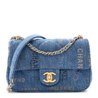 Chanel  Denim Quilted Mini Denim Mood Rectangular Flap Blue Multicolor