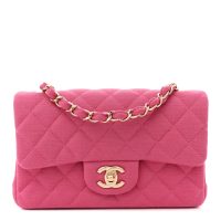 Chanel  Jersey Quilted Mini Rectangular Flap Pink