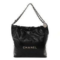 Chanel  Shiny Calfskin Quilted Small Chanel 22 Black