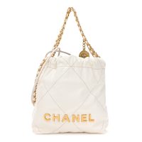 Chanel  Shiny Calfskin Quilted Mini Chanel 22 White