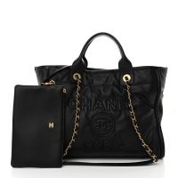 Chanel  Calfskin Small Deauville Tote Black