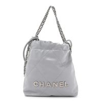 Chanel  Shiny Calfskin Quilted Mini Chanel 22 Grey