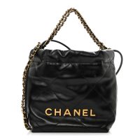 Chanel  Shiny Calfskin Quilted Mini Chanel 22 Black