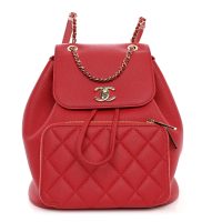 Chanel  Caviar Quilted Business Affinity Backpack Red