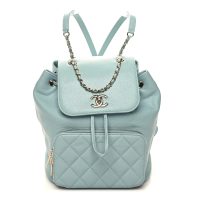 Chanel  Caviar Quilted Business Affinity Backpack Light Blue