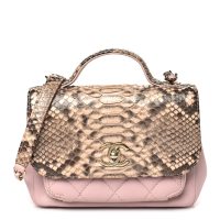 Chanel  Snakeskin Caviar Quilted Small Business Affinity Flap Light Pink