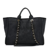 Chanel  Mixed Fibers Large Deauville Tote Black