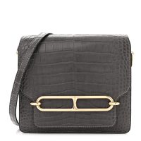 Hermes  Matte Alligator Mini Sac Roulis Graphite