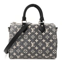 Louis Vuitton  Denim Monogram Jacquard Speedy Bandouliere 25 Black