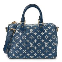 Louis Vuitton  Monogram Jacquard Denim Speedy Bandouliere 25 Bleu