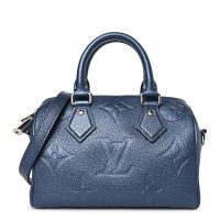 Louis Vuitton  Metallic Empreinte Monogram Giant Speedy Bandouliere 20 Navy Nacre