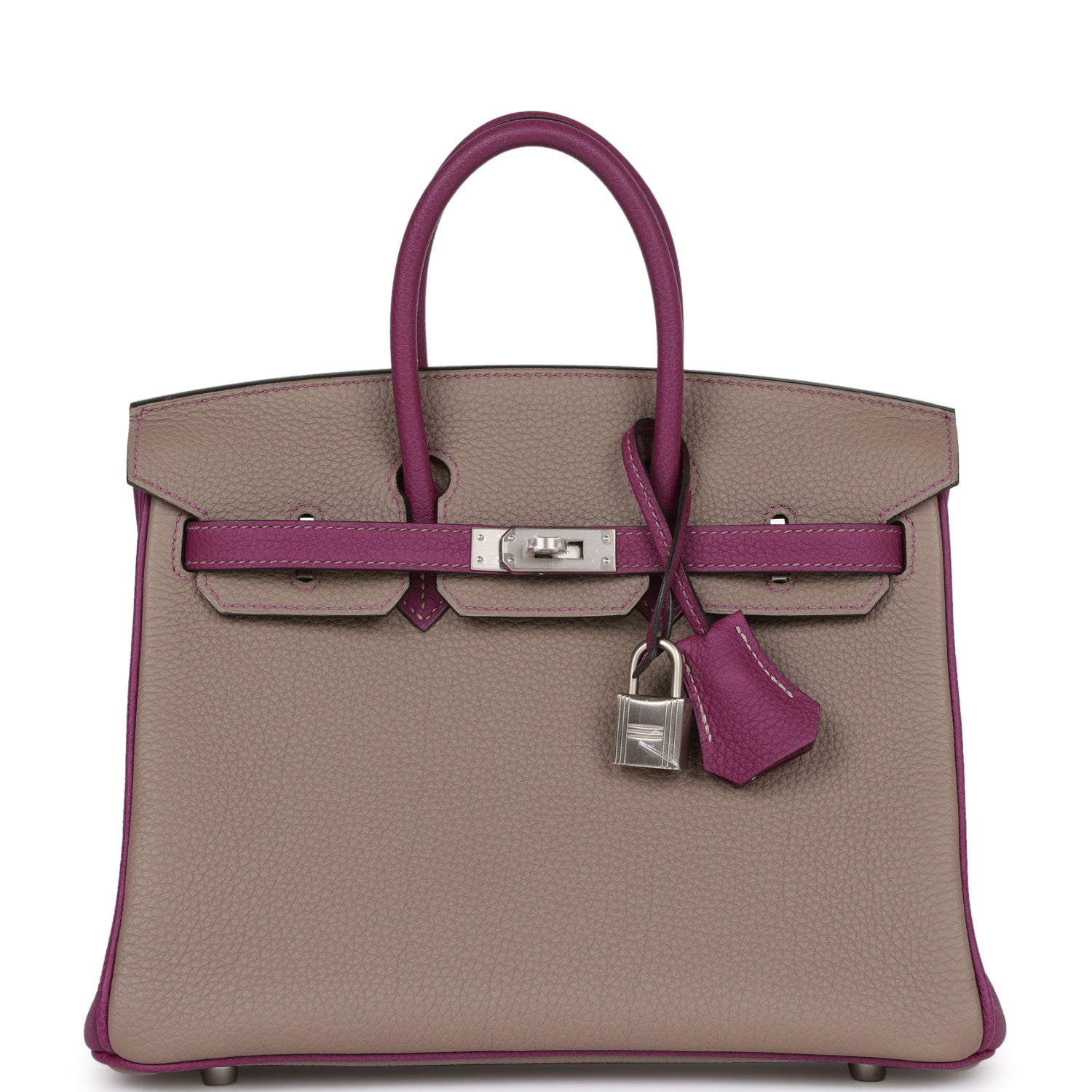 Hermes Special Order (HSS) Birkin 25 Gris Asphalte and Anenome Togo Brushed Palladium Hardware