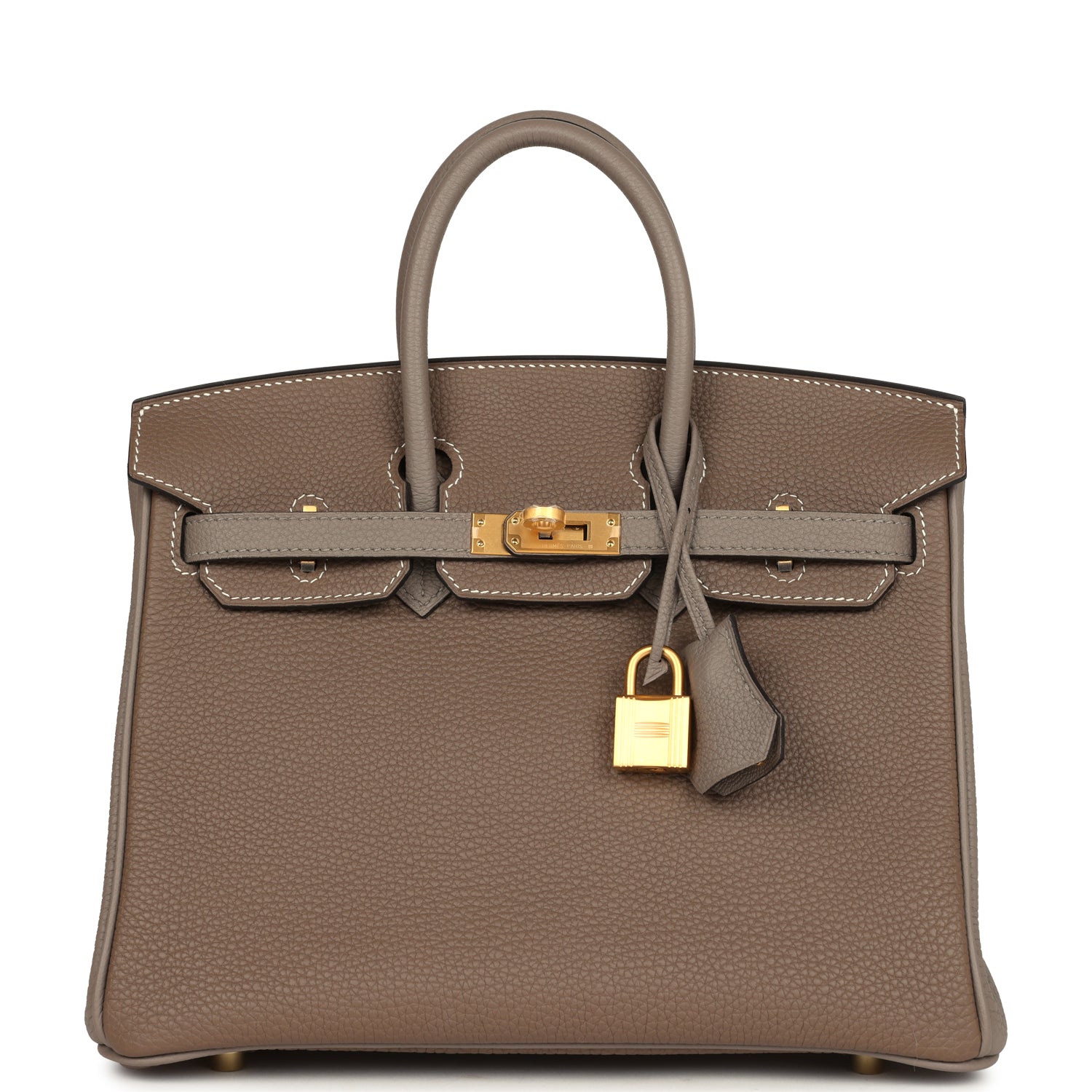 Hermes Special Order (HSS) Birkin 25 Etoupe and Etain Togo Brushed Gold Hardware