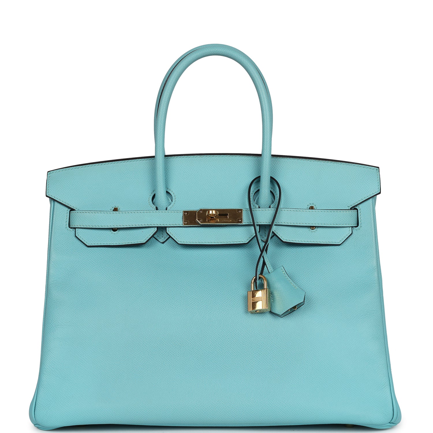 Hermes Birkin 35 Bleu Atoll Epsom Gold Hardware