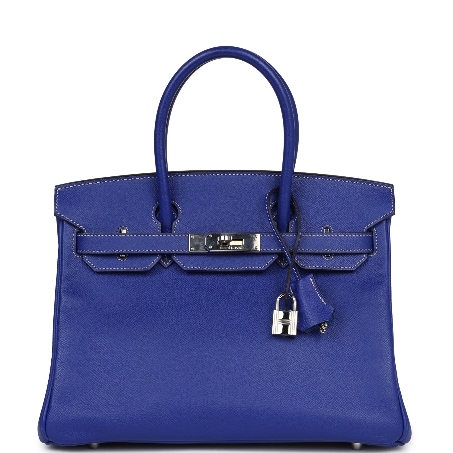 Hermes Birkin 30 Bleu Electric Candy Epsom Palladium Hardware