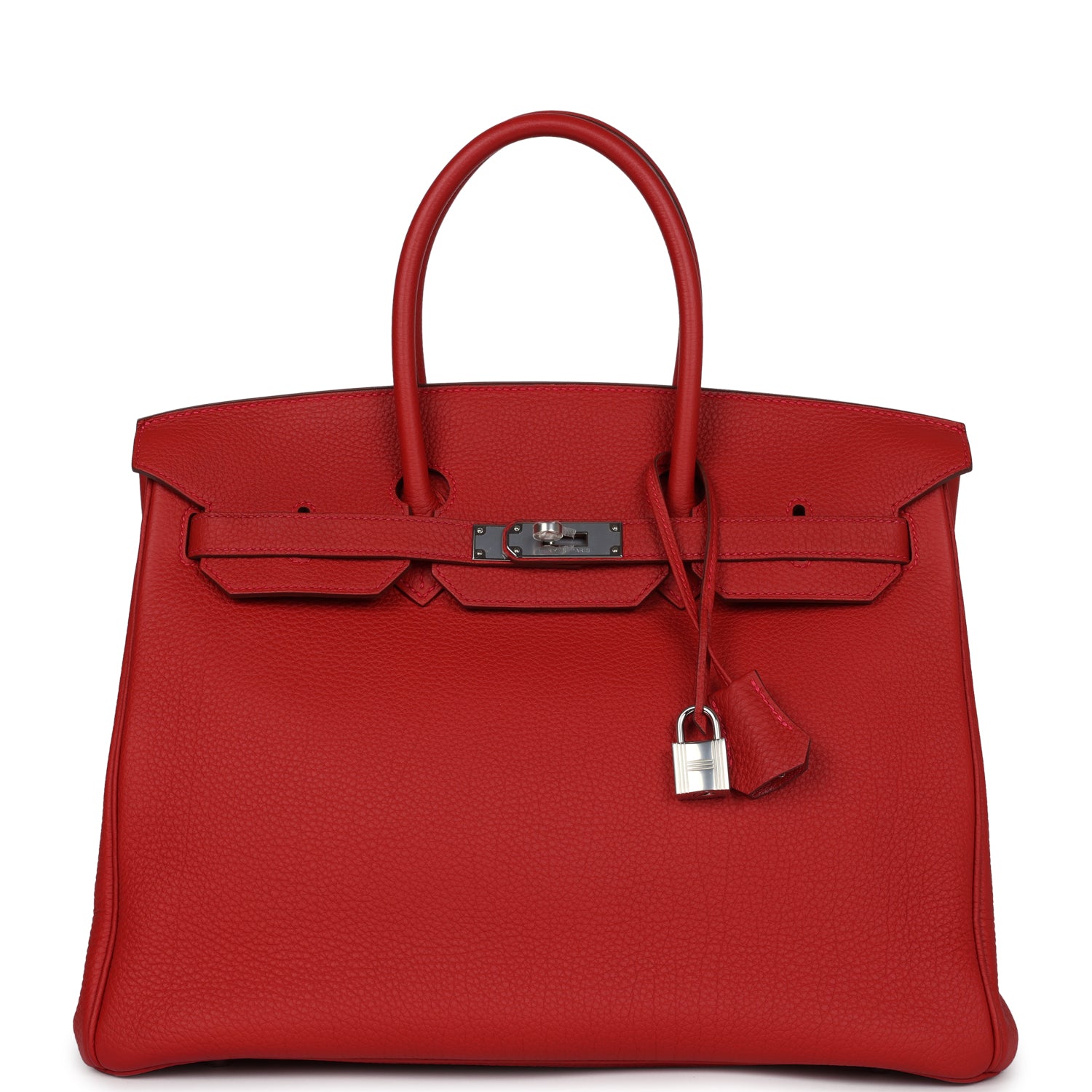 Hermes Birkin 35 Rouge Casaque Togo Palladium Hardware