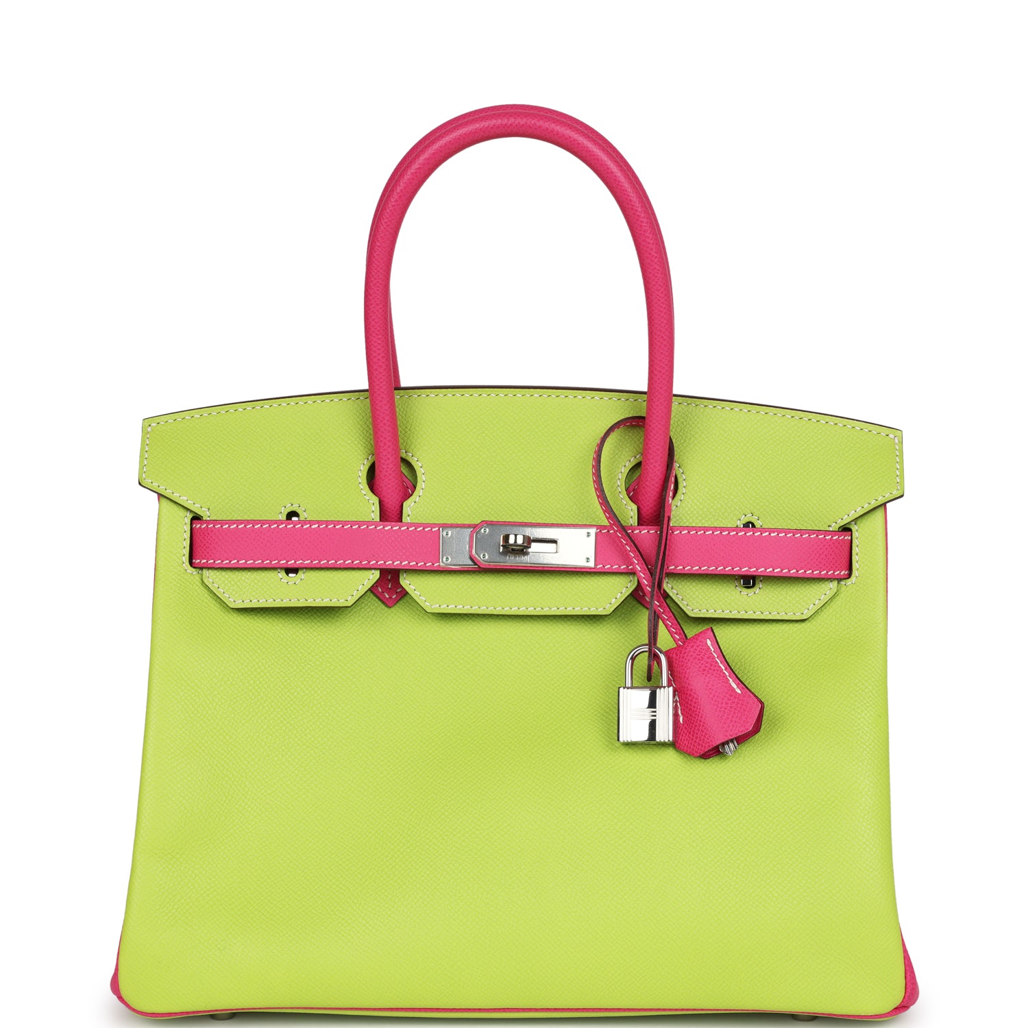 Hermes Special Order (HSS) Birkin 30 Kiwi and Rose Tyrien Epsom Palladium Hardware