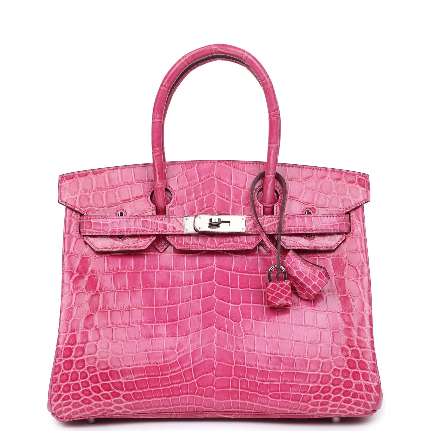 Hermes Birkin 30 Fuschia Shiny Niloticus Crocodile Palladium Hardware