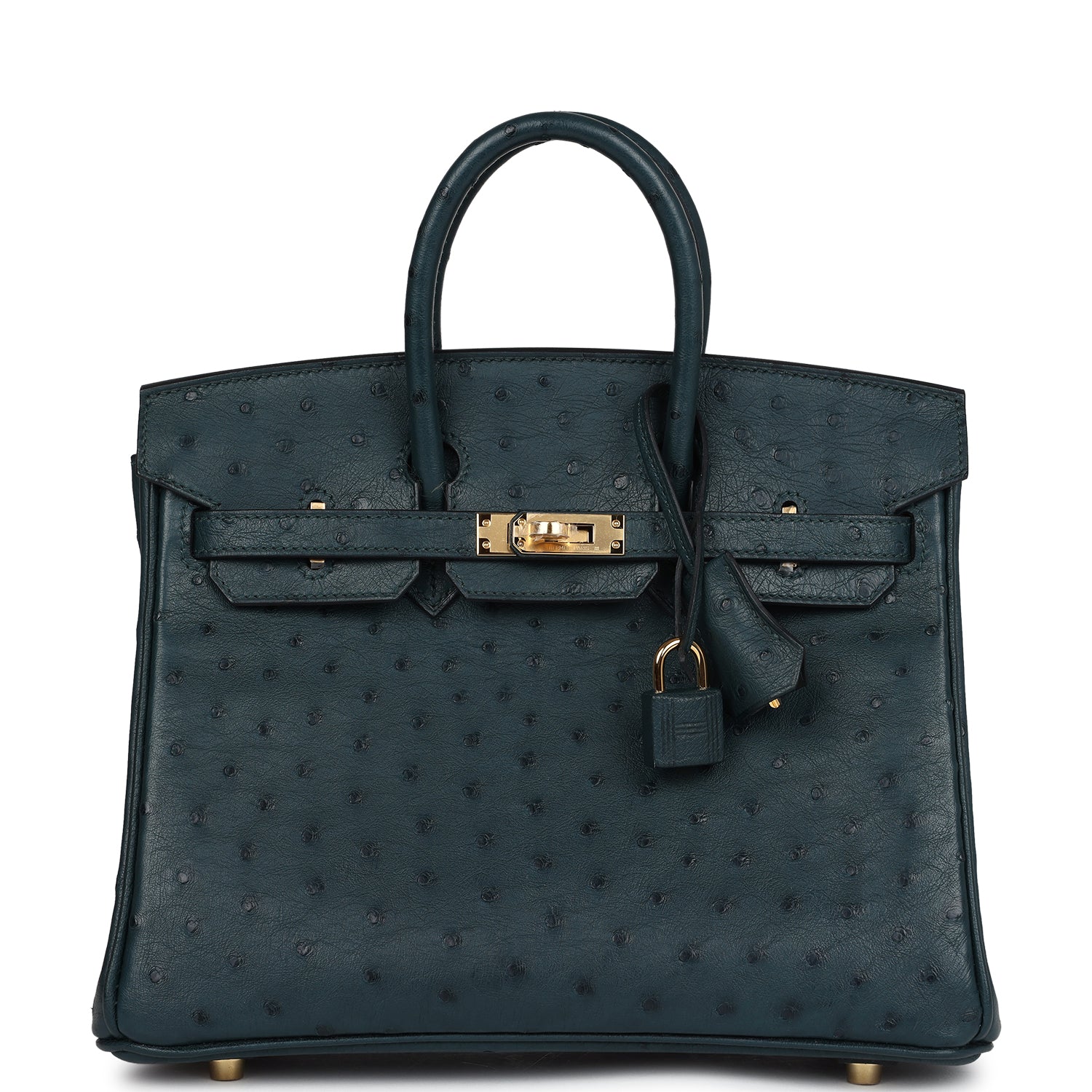 Hermes Birkin 25 Vert Cypres Ostrich Gold Hardware