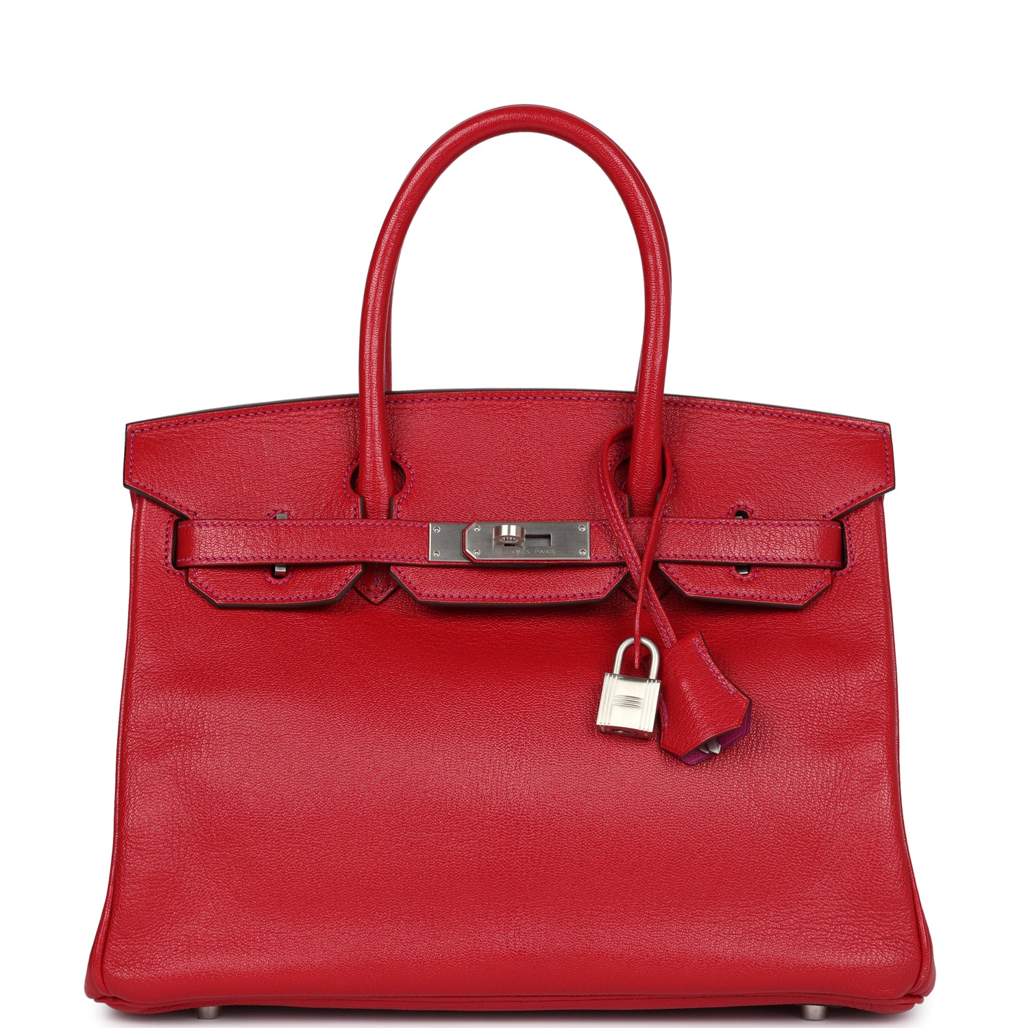 Hermes Special Order (HSS) Birkin 30 Rouge Casaque Verso Chevre Brushed Palladium Hardware