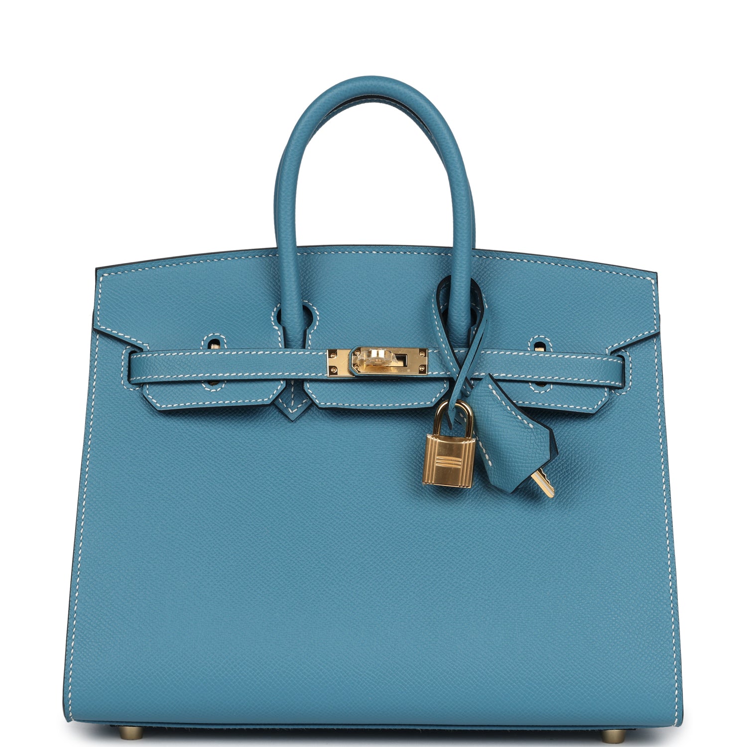 Hermes Birkin Sellier 25 Blue Jean Epsom Gold Hardware