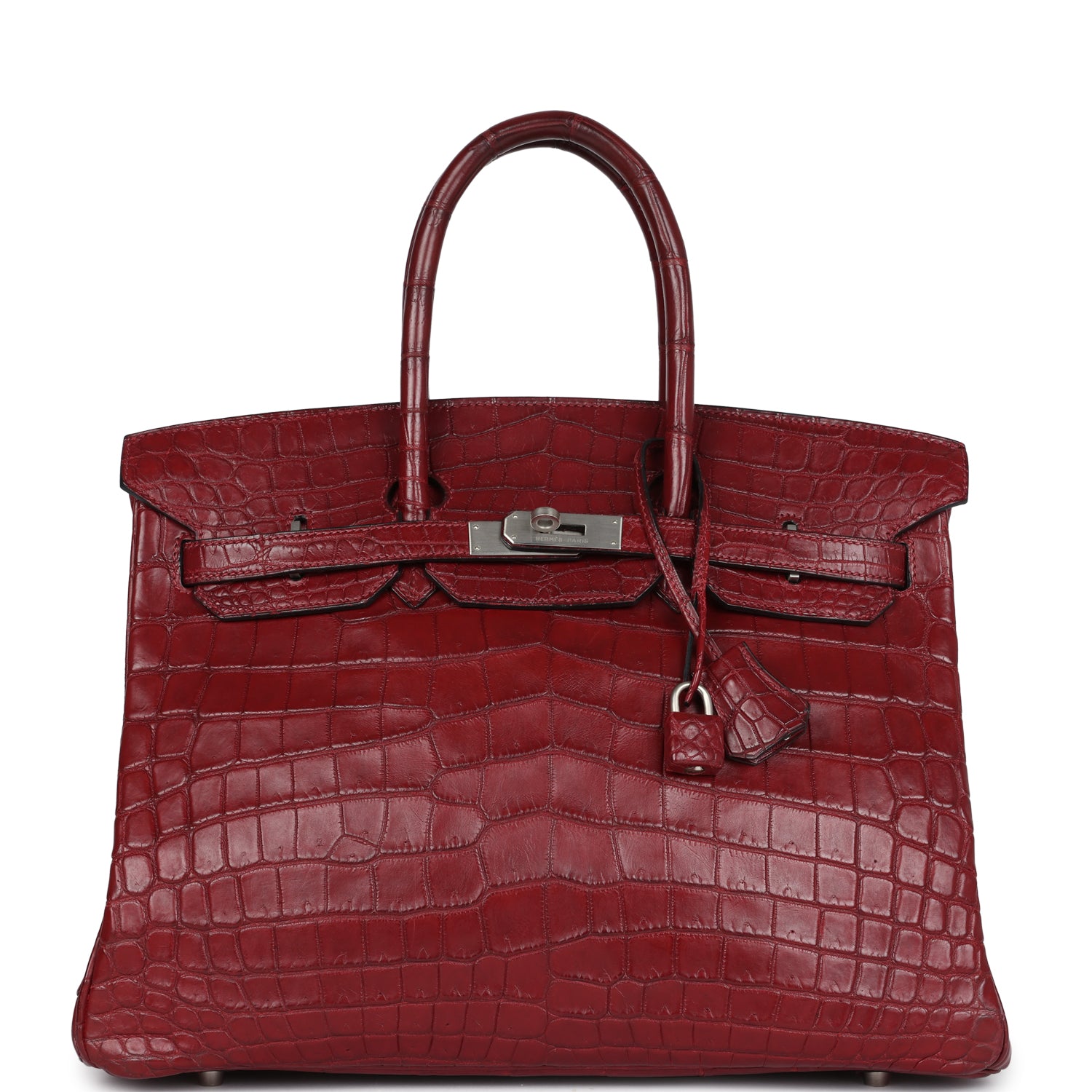 Birkin 35 Rouge H Niloticus Crocodile Brushed Palladium Hardware