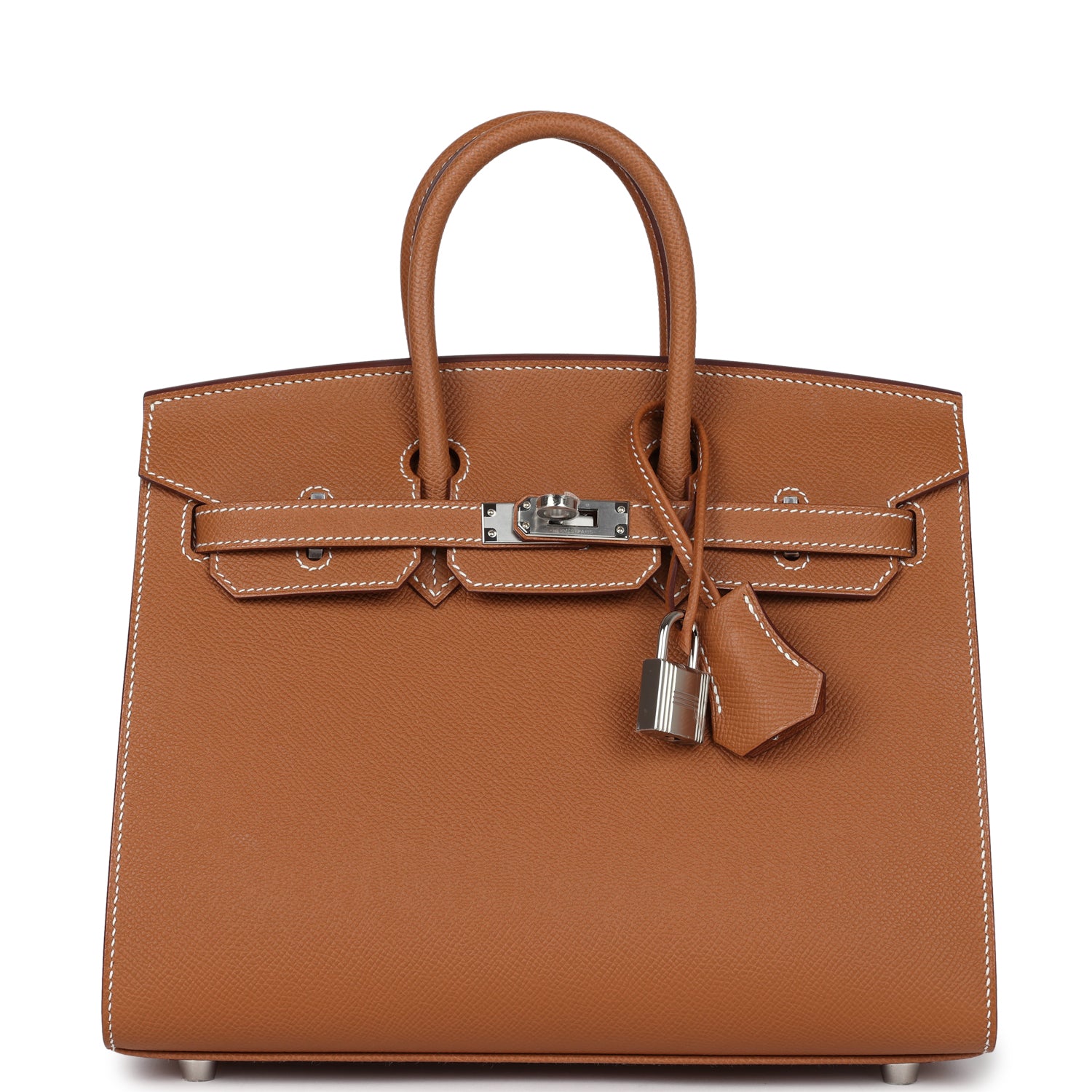 Hermes Birkin Sellier 25 Gold Epsom Palladium Hardware