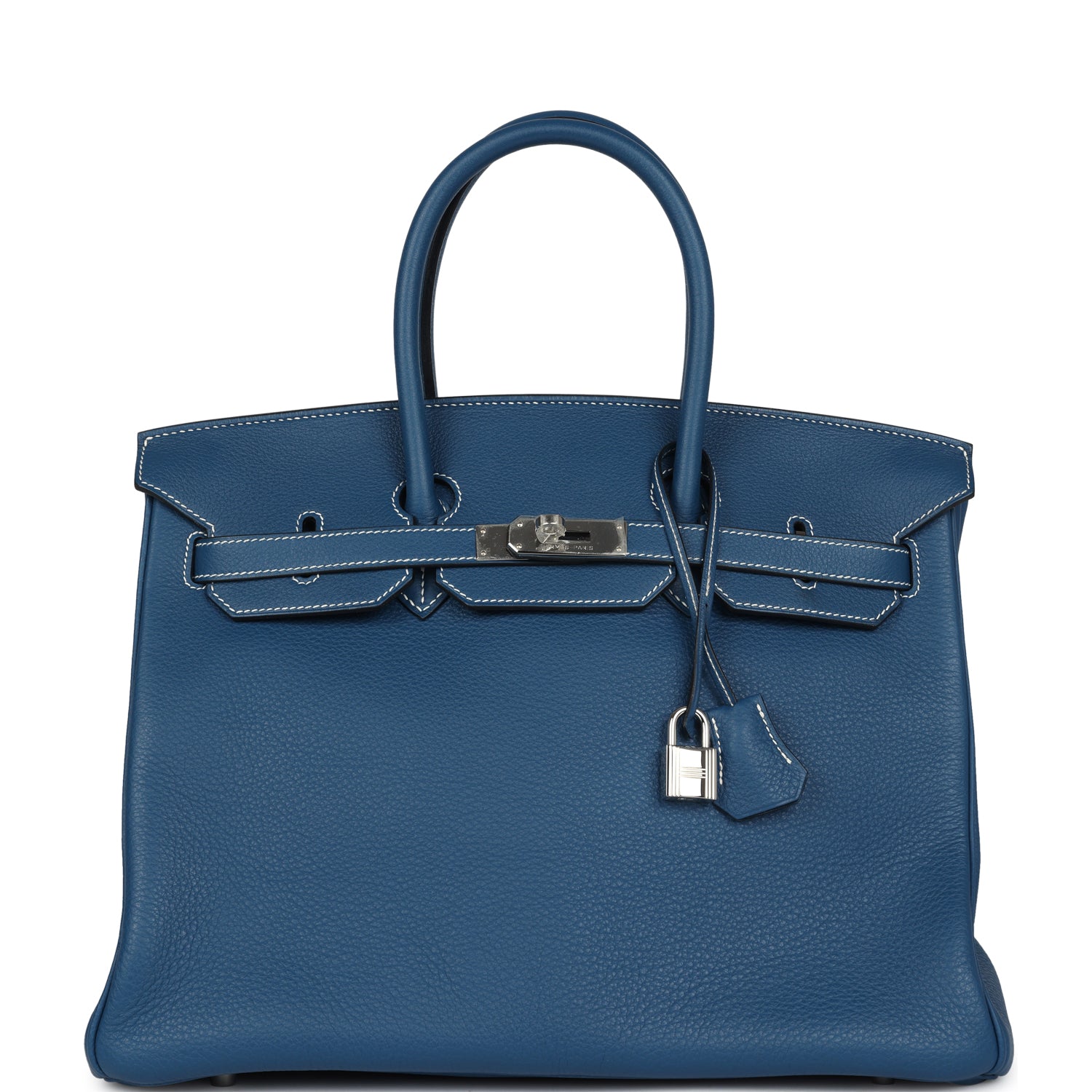 Hermes Birkin 35 Bleu Thalassa Clemence Palladium Hardware